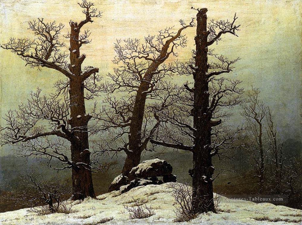 Dolmen dans la neige romantique Caspar David Friedrich Peintures à l'huile